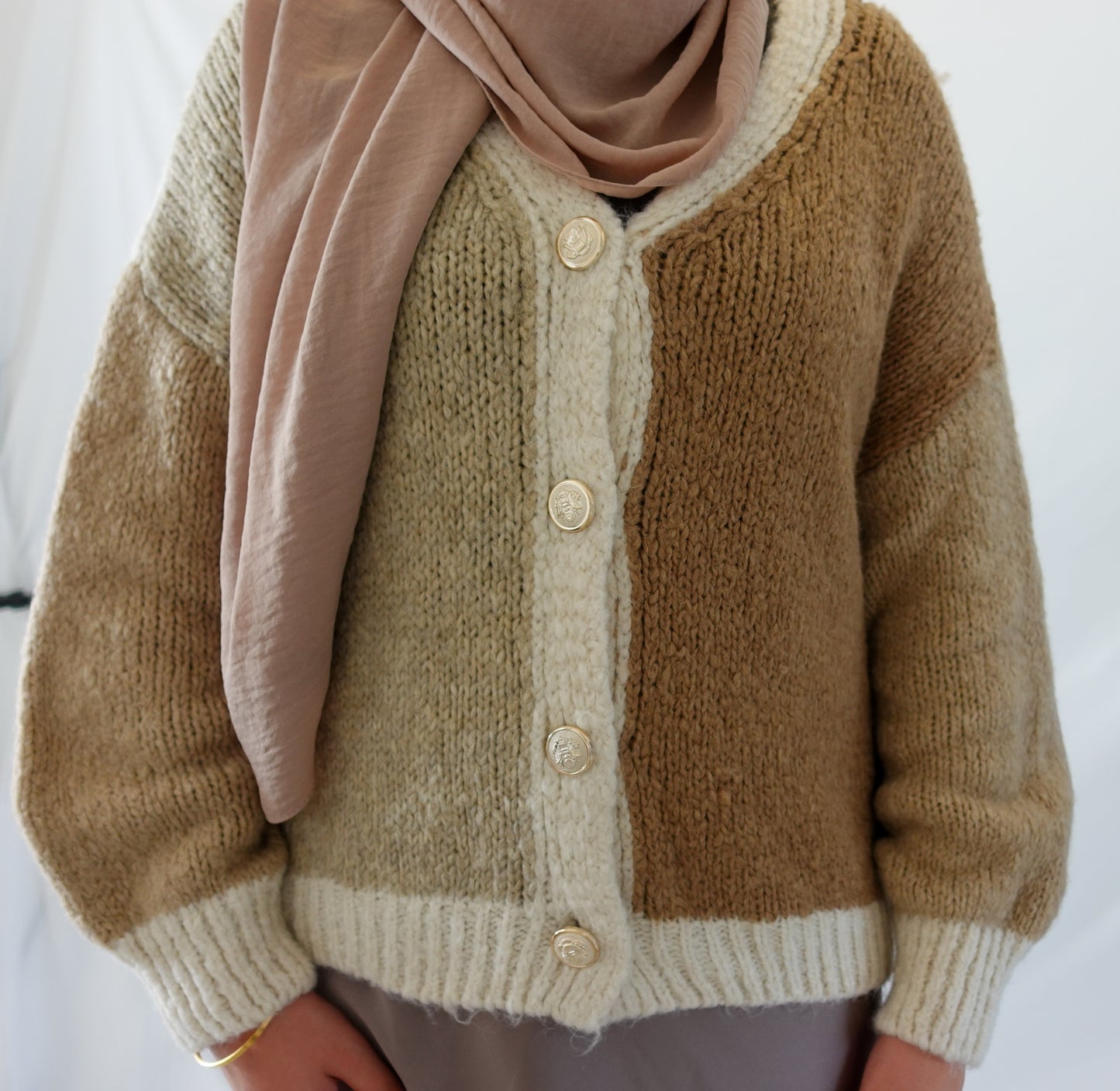 Cardigan Sandy in Beige/Braun
