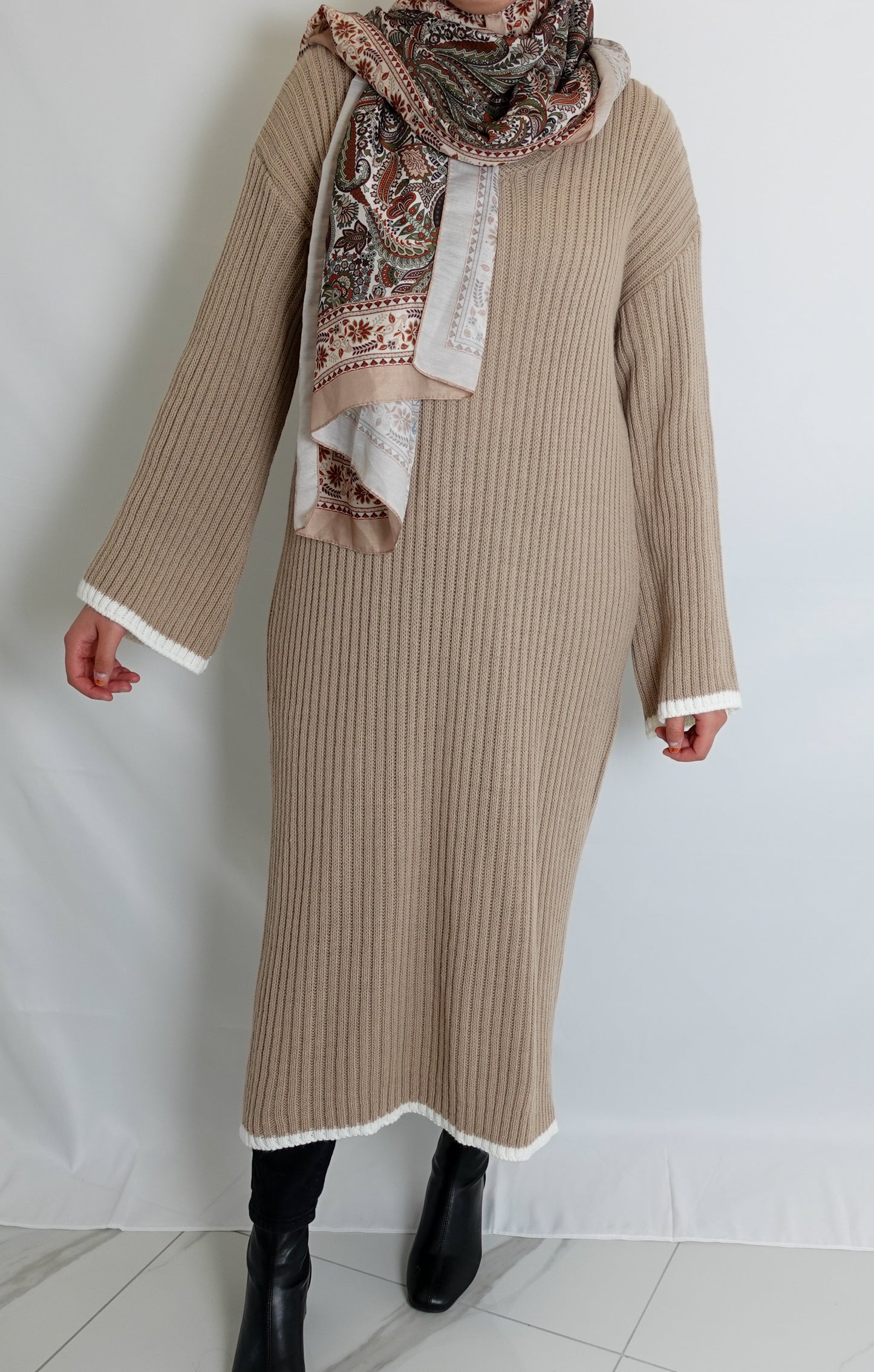 Strickkleid Luna in Taupe